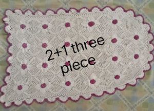 Crocheted sofa back cover set
