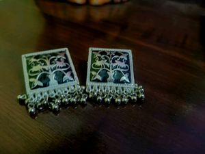 Oxidised Black &amp; silver Combination Earrings.