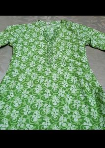 Green Printed Kurta