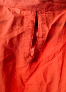 Orange Cotton Kurta