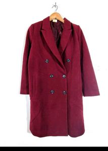 Burgundy Double Breasted Coat
