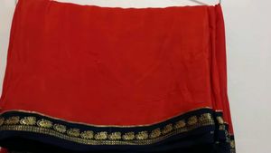 Vintage rust orange Saree with Ornate Border