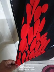 Chic Red &amp; Black Floral Print Beach Dress