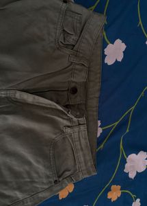 Olive Green Wide Leg Jeans