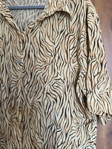 Stylish Zebra Print Button-Up Shirt