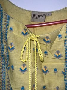 Yellow Embroidered Kurta