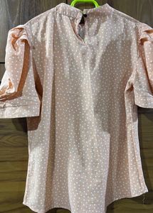 Cute peach Polka Dot Top