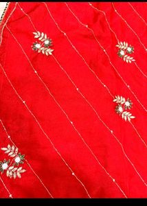 Jimmy Choo Embellished Red Saree
