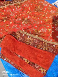 New Full jaal saree in Rust