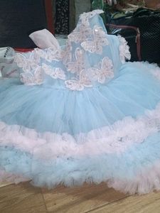 Beautiful birthday party frock with butterfly patc