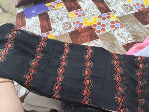 Elegant Black Embroidered Saree
