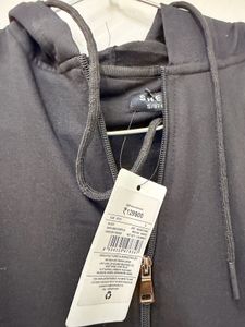 Shein Black Long Zip-Up Hooded Jacket