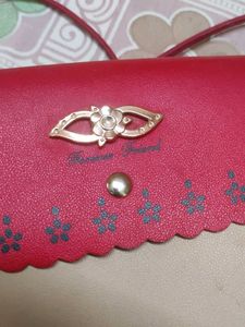 Cute Red &amp; Tan Mini Sling Bag