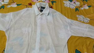 Zara White Classic Button-Up Shirt