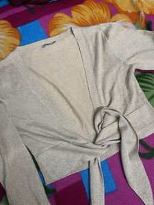 Shiny Tie-Front jacket