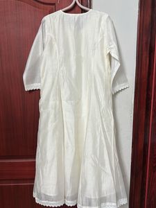 Max Elegant Off-White Kurta with Mirror Work