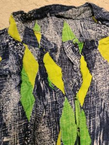 Colorful Diamond Print Maxi Kurta With Front Slit