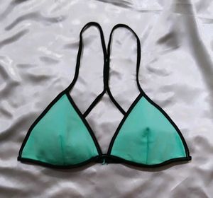 Aqua Bikini Top with Black