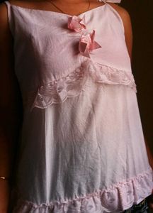 Feminine Pink Sleep Dress with Lace Trim