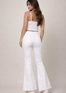 Stylish White Bell Bottom Jeans for Girls