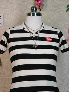 Y2K Striped Polo Dress