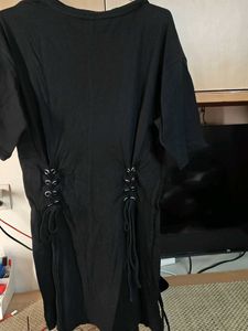 Forever 21 Black Lace-Up Tunic Top