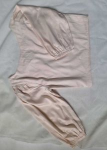 Peach Korean Style Sweetheart Crop Top