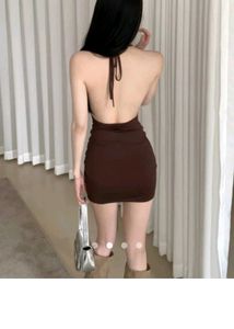 Open back tank dress