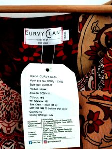 Curvy Clan Maroon Printed Dress ( Women)