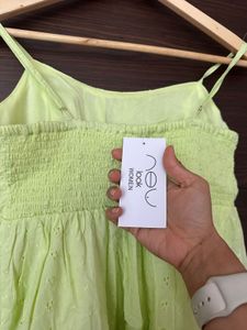 Lime Green Sundress with Eyelet Details