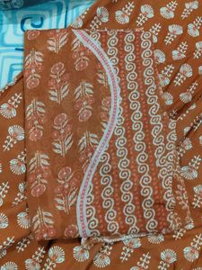 Elegant Orange Printed Kurta set new without tag