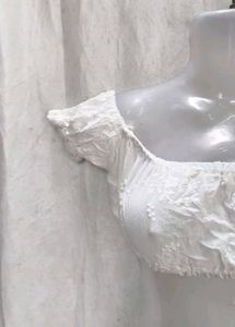 chikankari white top
