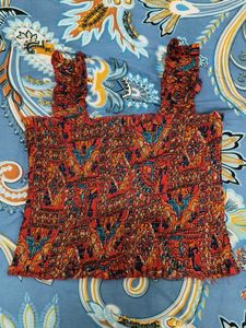 Boho Smocked Crop Top