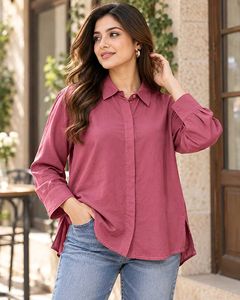Chic Rose Pink Button-Up Shirt