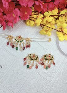 Ethnic Kundan &amp; Pearl Choker Set