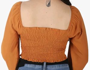 Mustard Ruched Top
