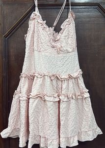 Chic Pink Ruffle Dress