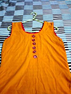 🫶Yellow Sleeveless Kurta🫶