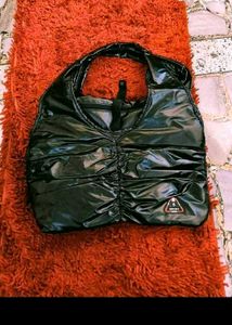 Stylish Black Ruched Shoulder Bag
