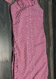 Embroidered Pink Kurta