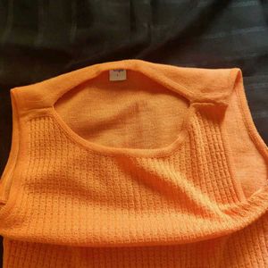 Orange Knit Tank Top