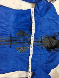 Vibrant Blue Embroidered Jacket