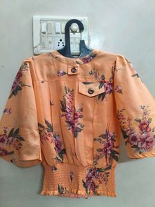 Floral Print Peplum Top cute