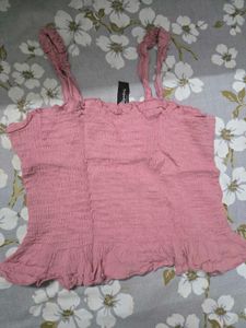 Pink Smocked Cami Top