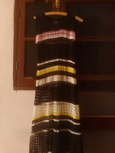 Striped Crochet Maxi Dress