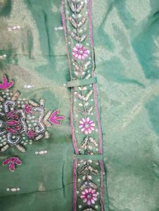 Premium Embroidered Green Gown