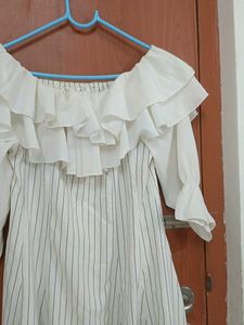 Chic Off-Shoulder Striped Dress