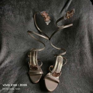 N. Sparkling Butterfly Ankle Strap Heels