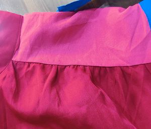 Chic Magenta &amp; Blue Cap Sleeve Top