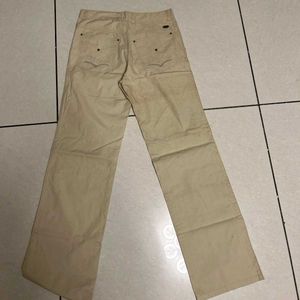 Beige Wide Leg Pants